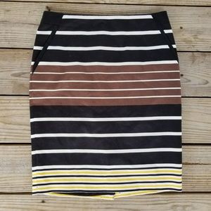 Black Brown Yellow Stripe Pencil Pockets CAREER